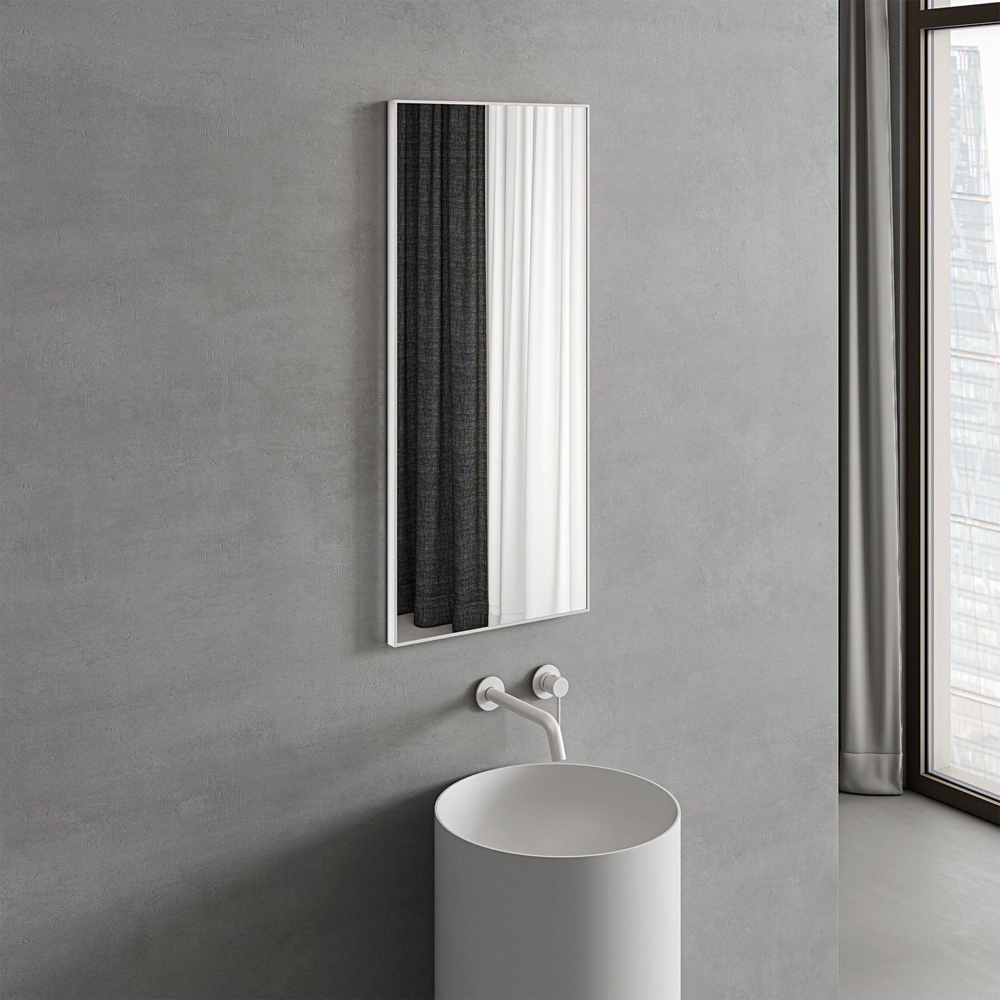 Tyros Matt White Mirror 400mm