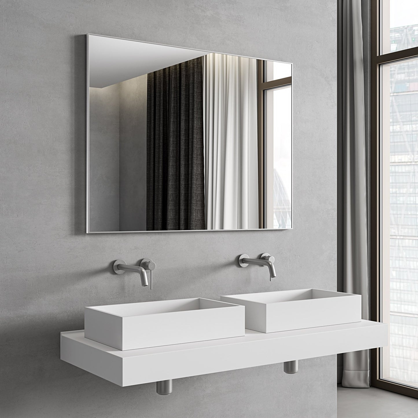 Tyros Brushed Stainless Mirror 1000mm