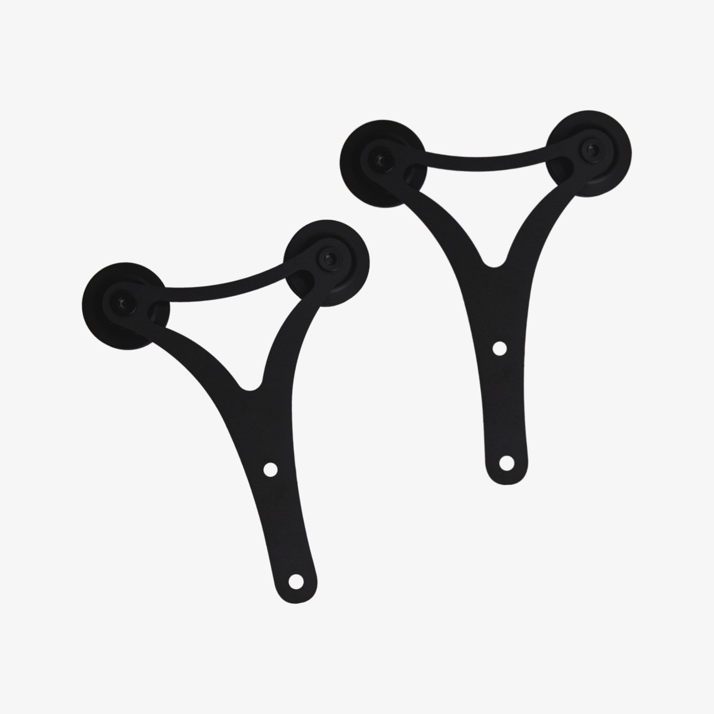 Matt Black Double Roller Sliding Barn Door Track Bracket Pair