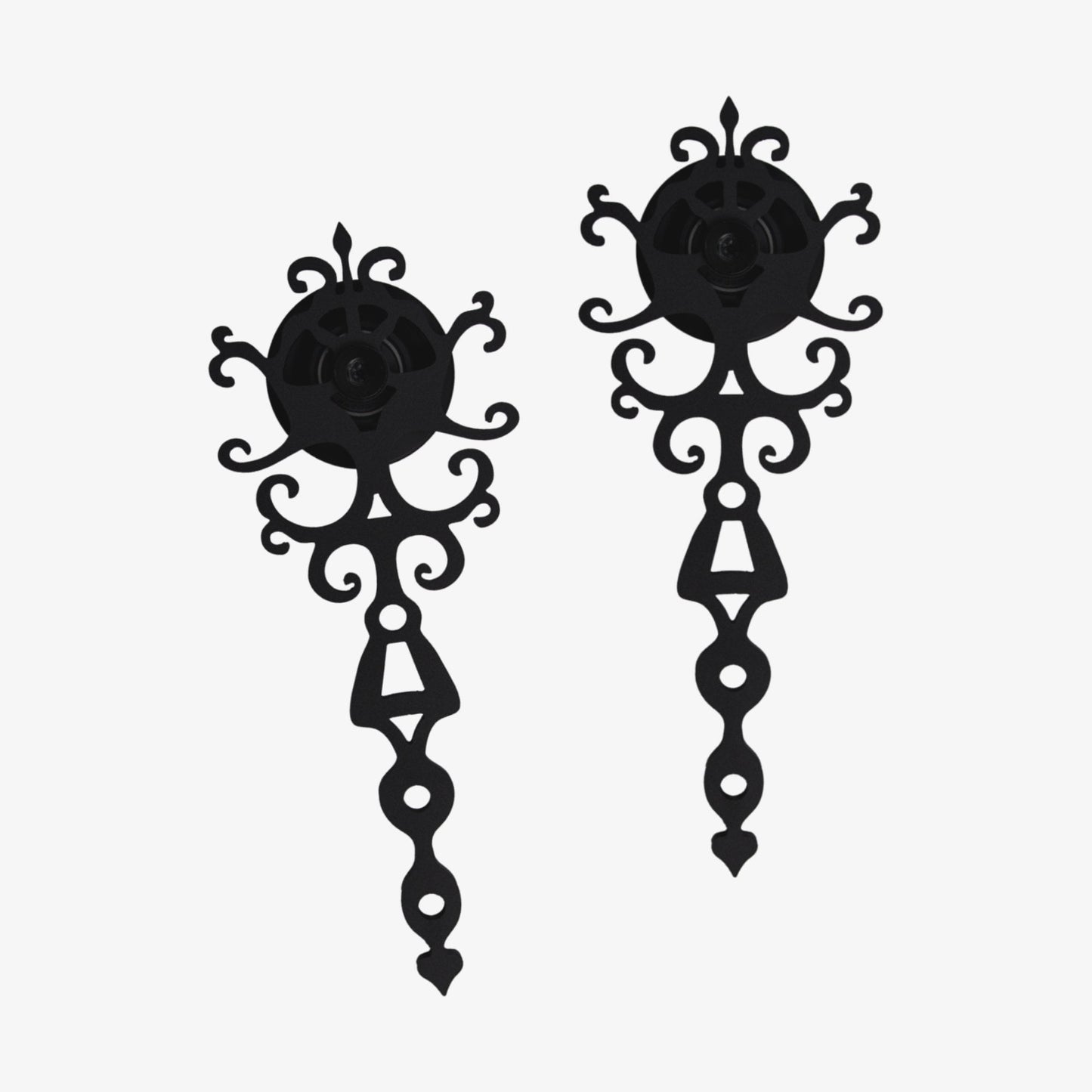 Matt Black Decorative Sliding Barn Door Track Bracket Pair