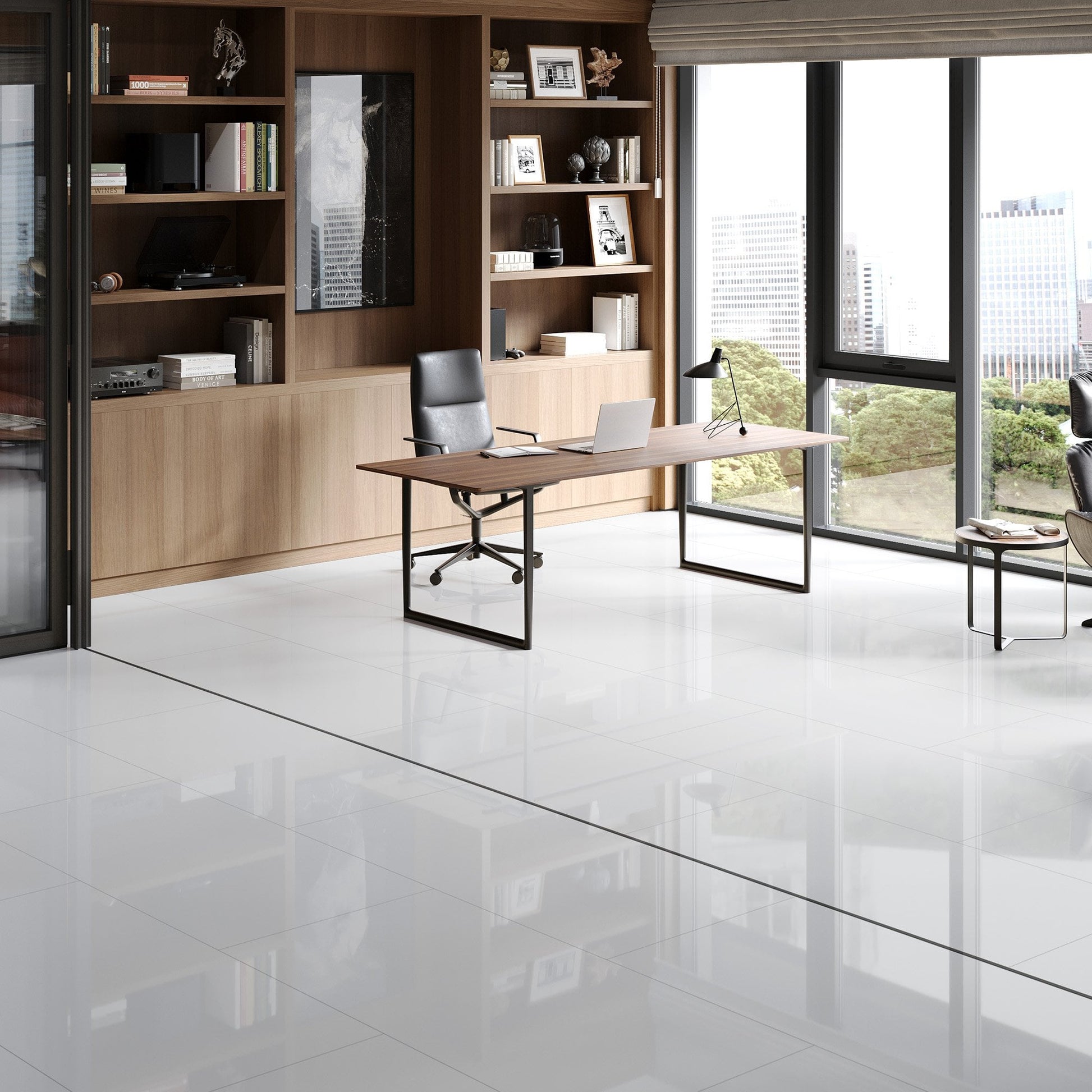 White - Lustre SPC 6mm High Gloss Rigid Core Vinyl Flooring (108417)