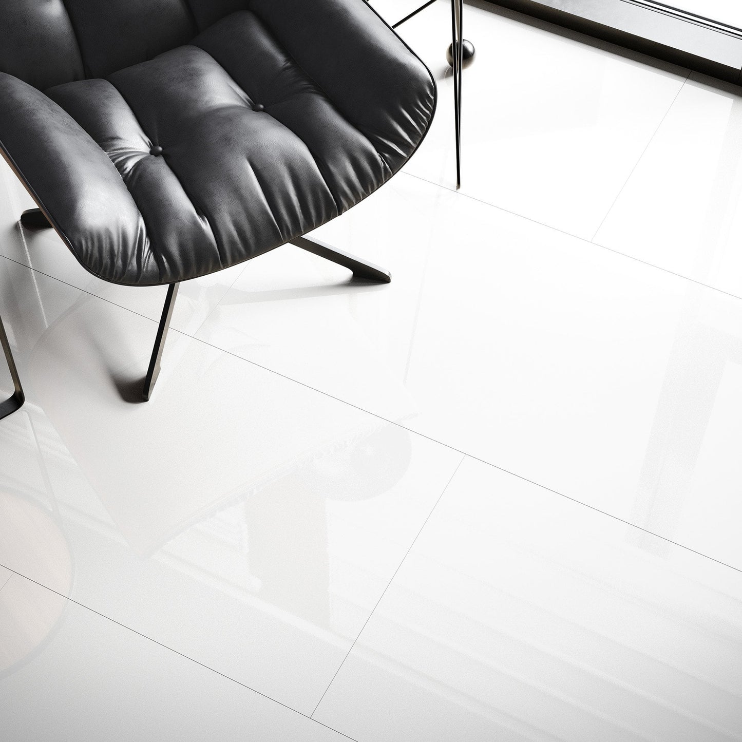 White - Lustre SPC 6mm High Gloss Rigid Core Vinyl Flooring (108417)