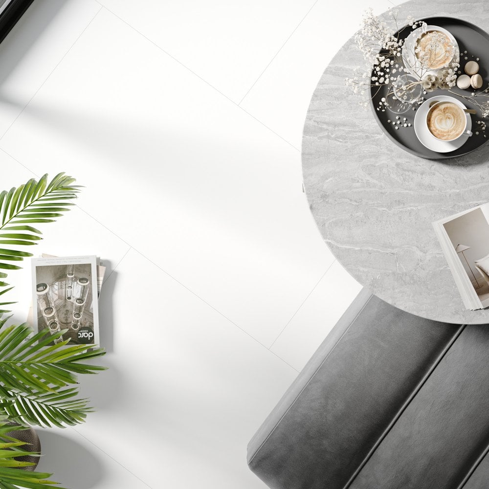 White - Lustre Flawless 8mm Matt Laminate Flooring (75806)