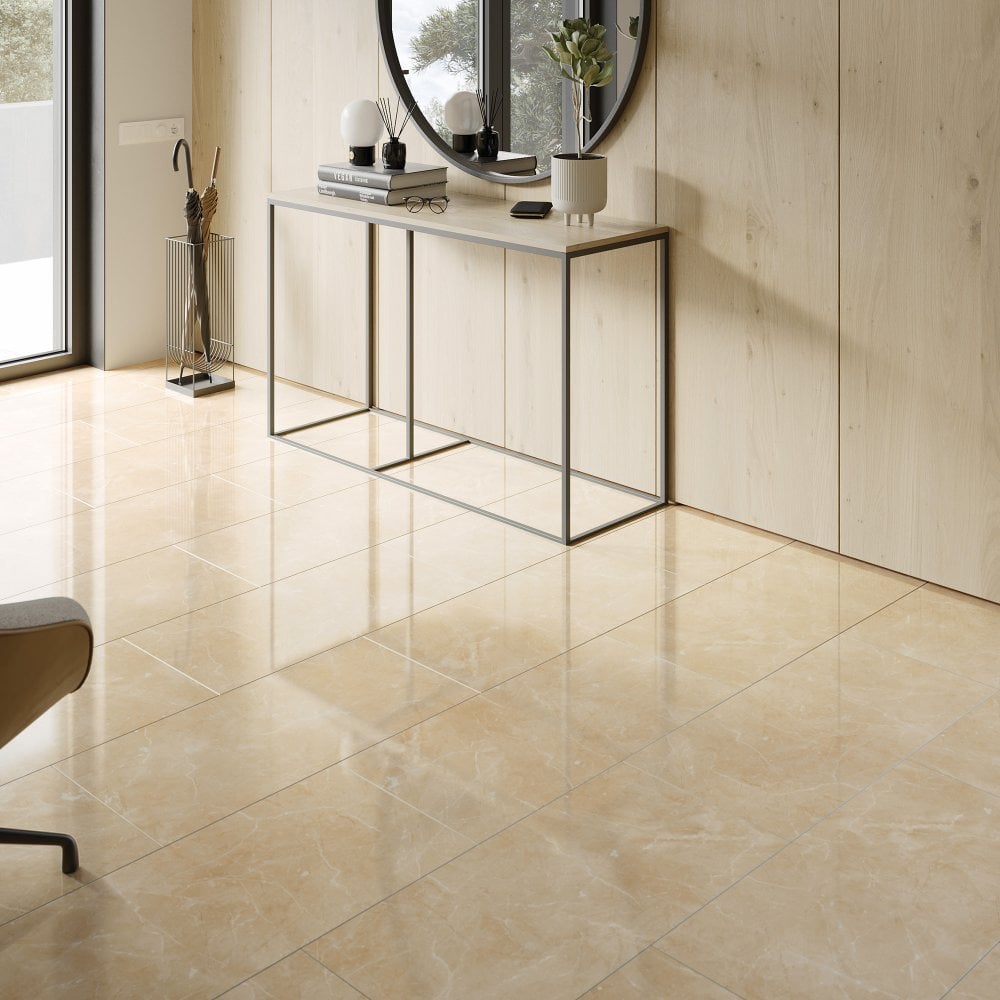 Light Pinto - Lustre Stone 8mm High Gloss Laminate Flooring (90001)