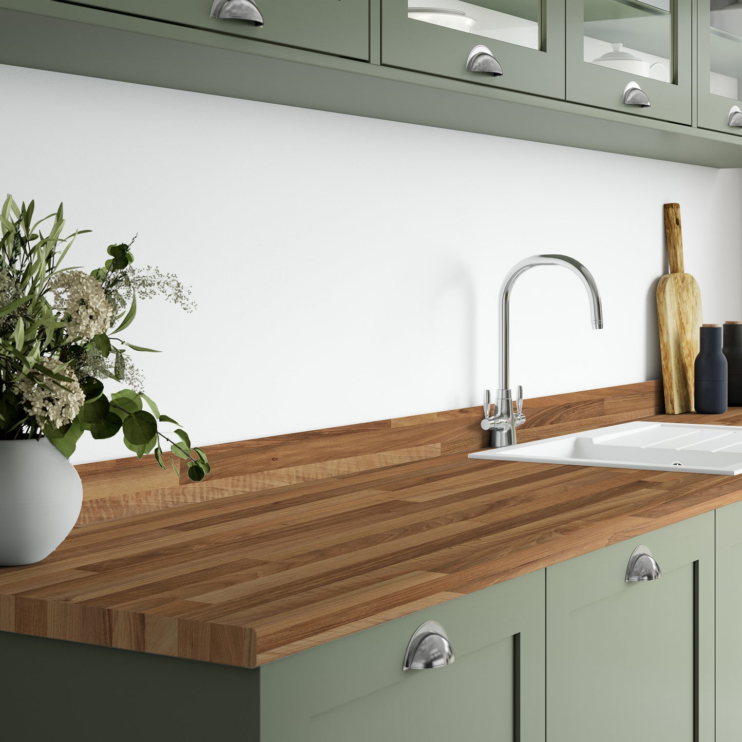 Walnut block - Matt Worktop Sample (WT28-4)