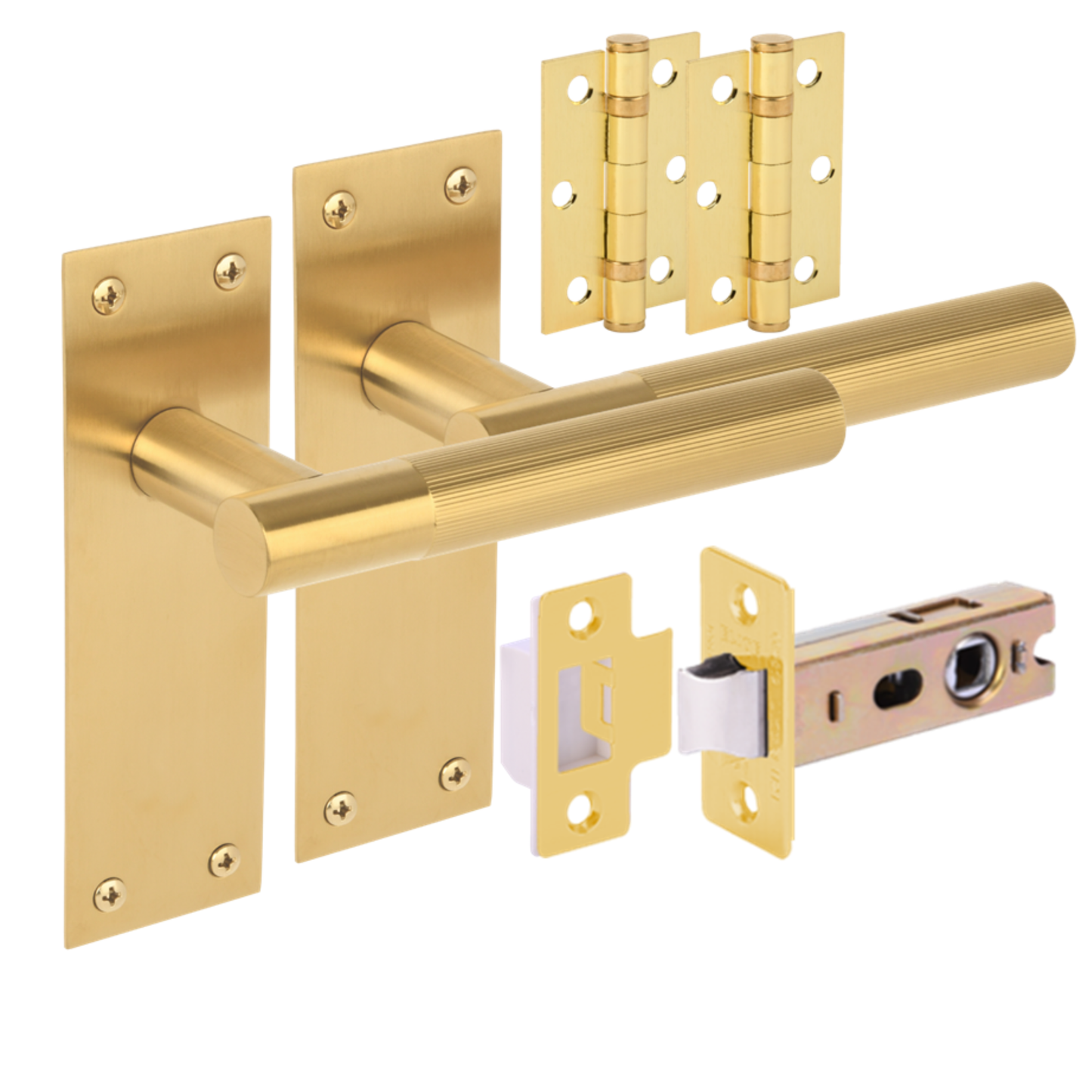 Levada Linear Lever on Backplate Handle Set - Satin Brass (H2907SB)