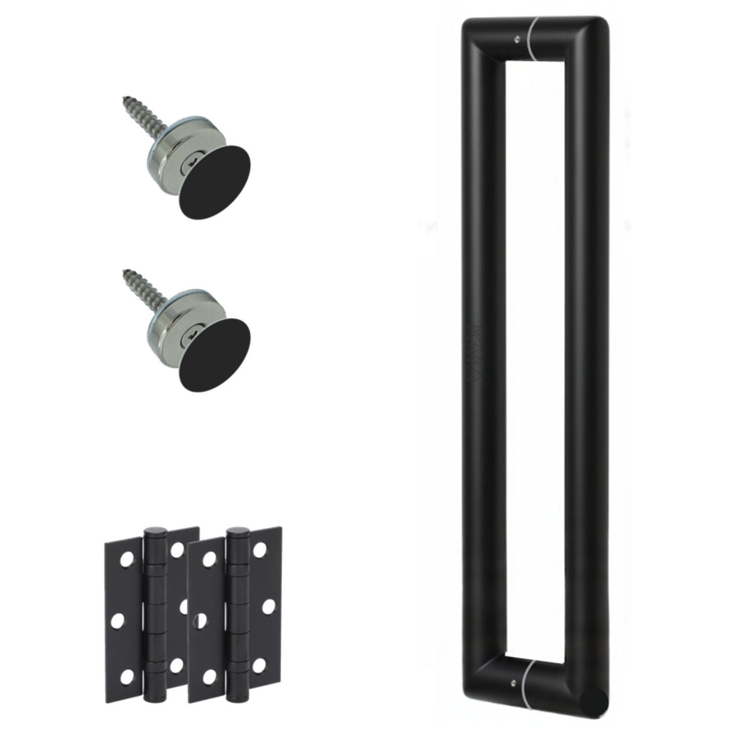 Mitred Back to Back Round Pull Handle Pack with Magnetic Latch - Black Matt (H2991BM)