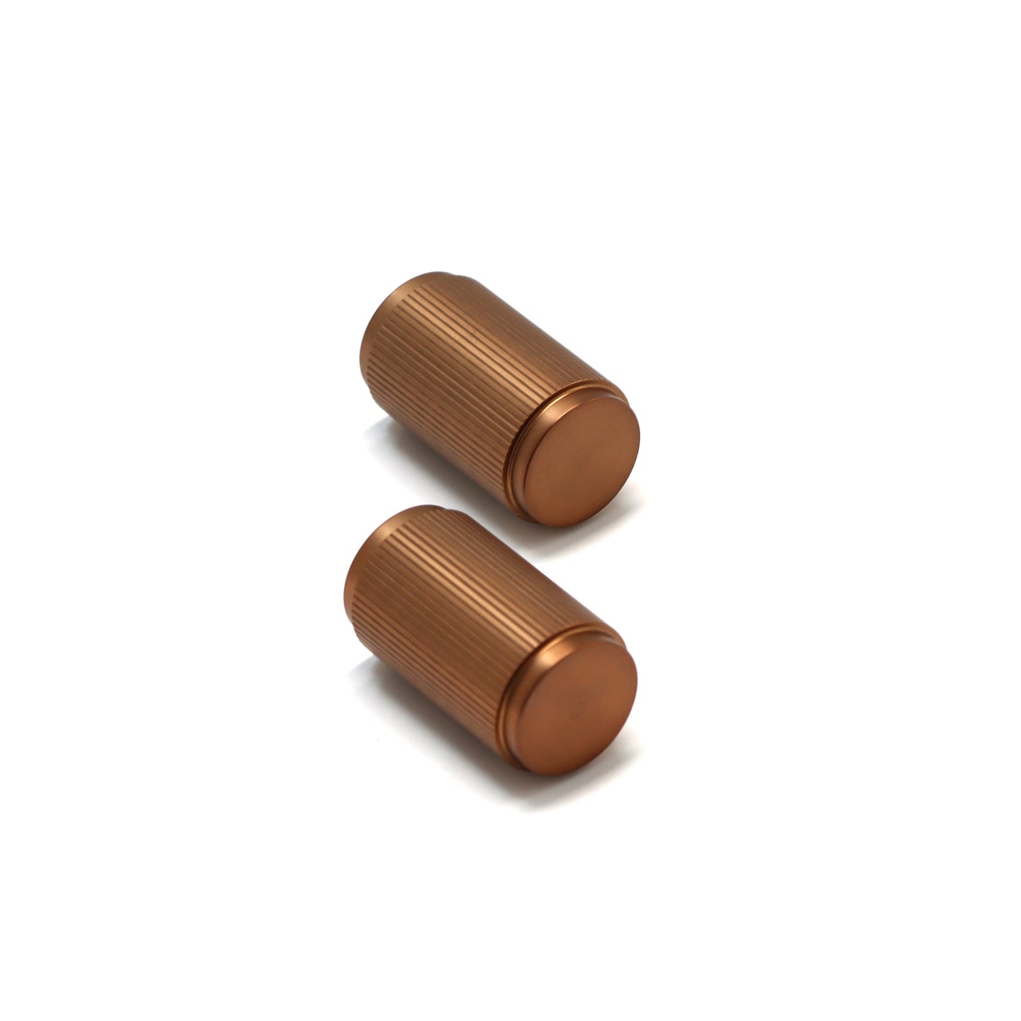 Fluted Large Round Cabinet Door Knob - Rose Gold