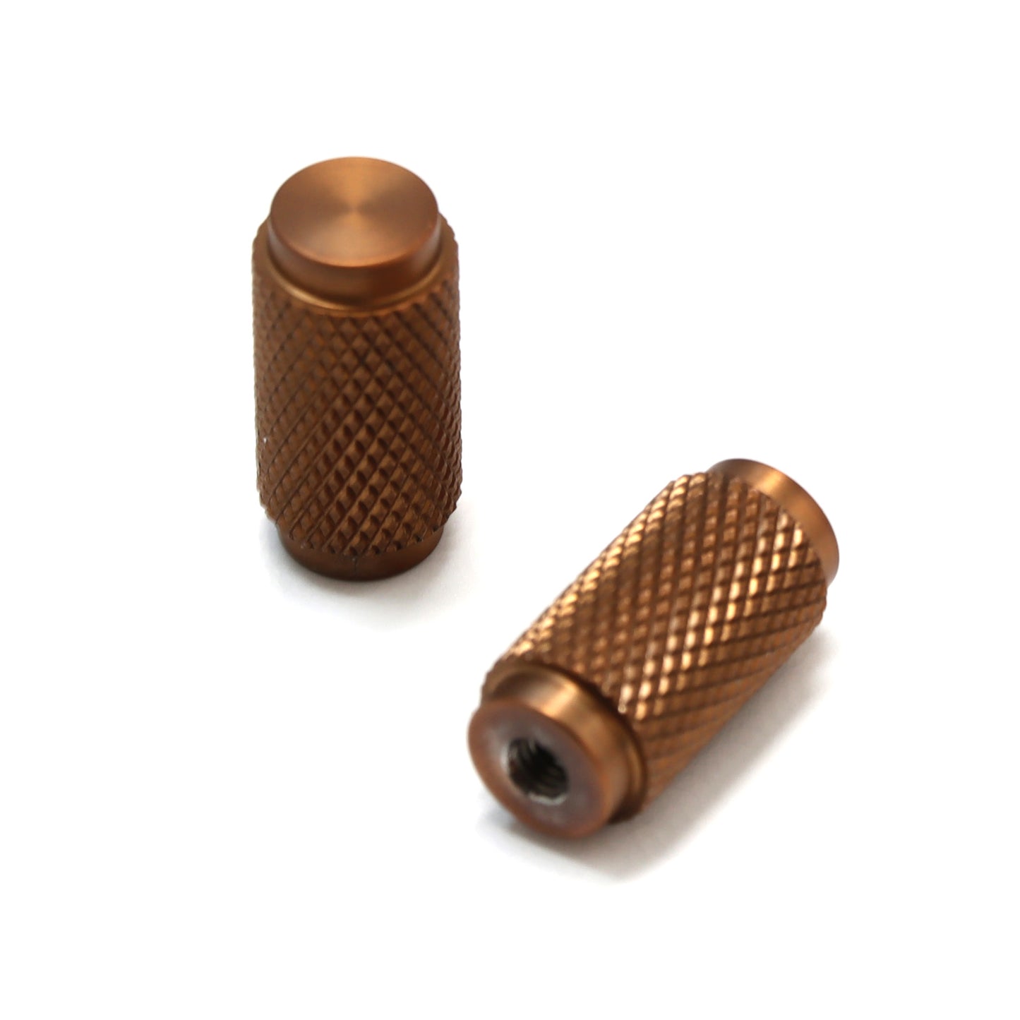 Knurled Small Round Cabinet Door Knob - Rose Gold
