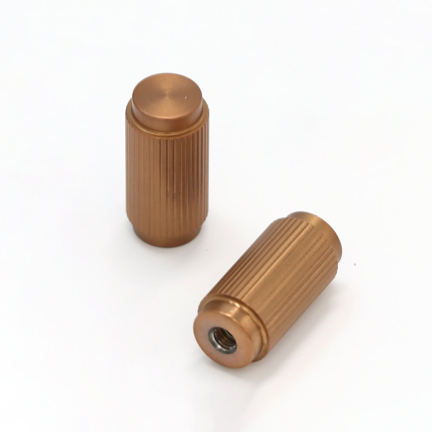 Fluted Small Round Cabinet Door Knob - Rose Gold