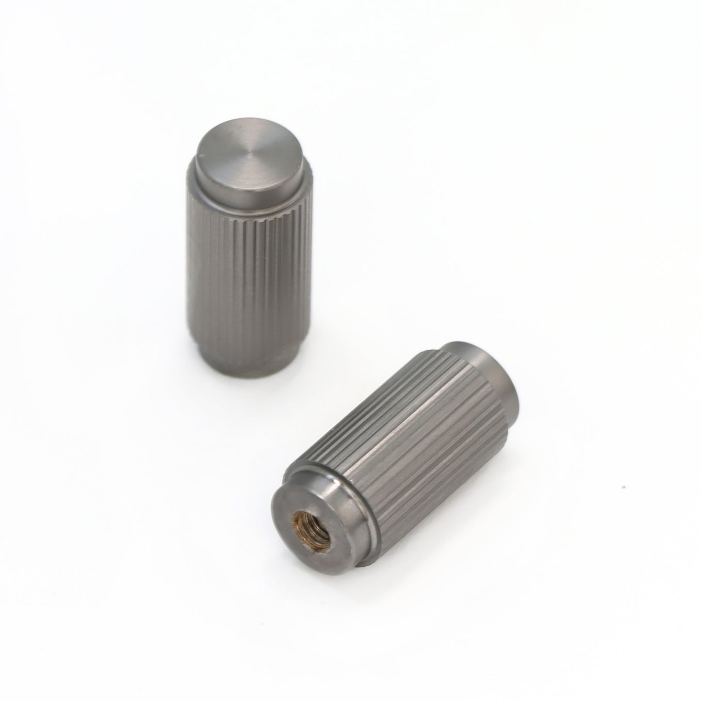 Fluted Small Round Cabinet Door Knob - Gun Metal