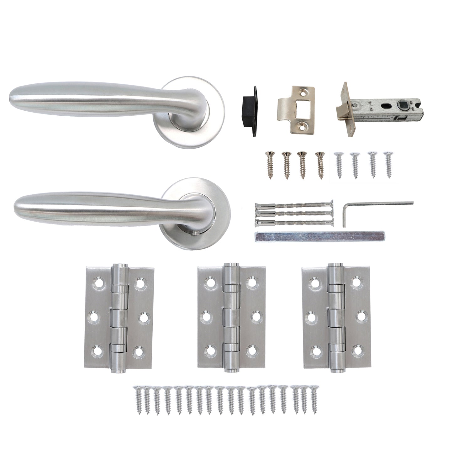 Superior Sirius Lever on Round Rose Handle Set - Satin Stainless Steel