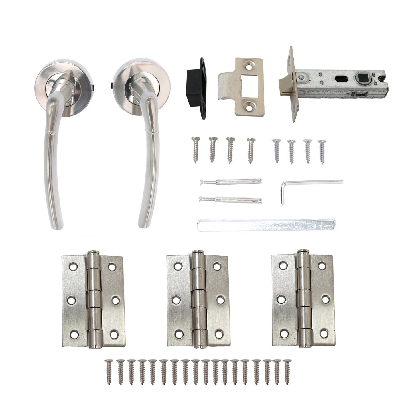 Lifestyle Alcor Lever on Round Rose Handle Set - Satin Nickel