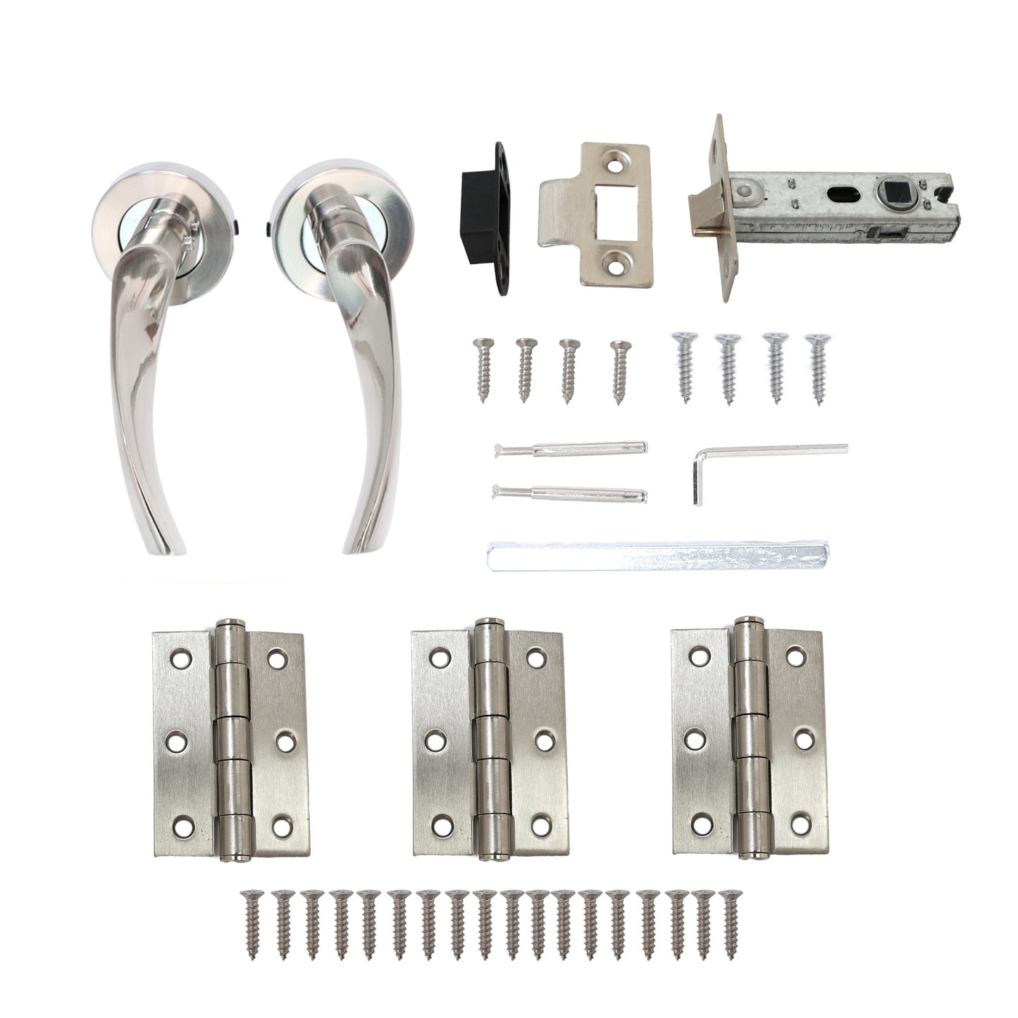 Lifestyle Mizar Lever on Round Rose Handle Set - Satin Nickel
