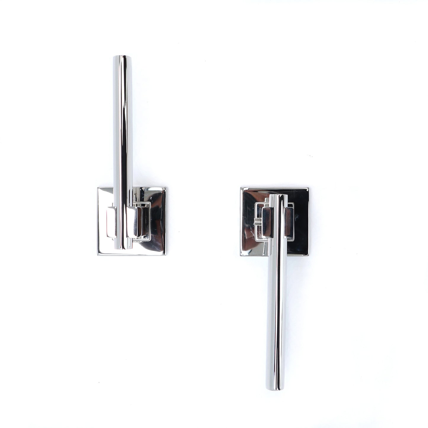 Superior Phobos Lever on Square Rose Bathroom Handle Set - Polished Stainless Steel