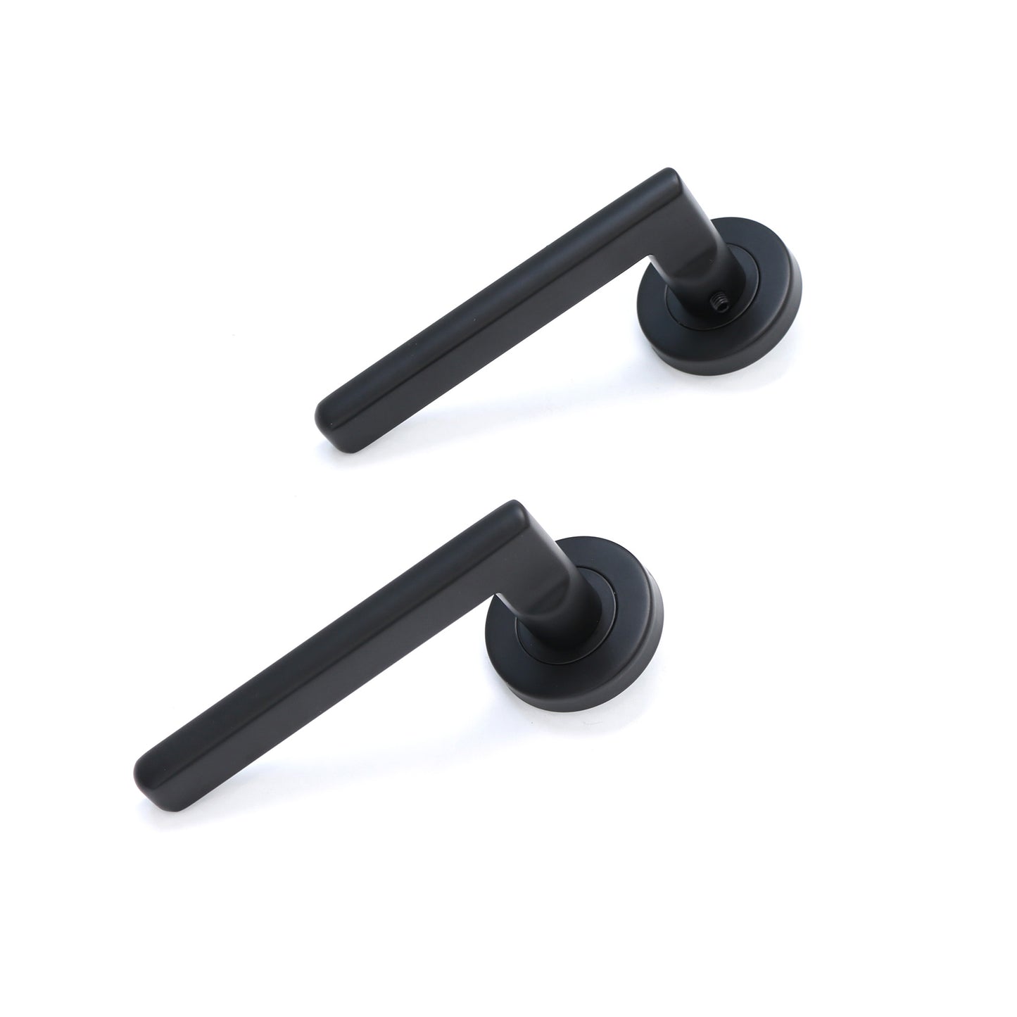 Superior Luna Lever on Round Rose Handle Set - Matt Black