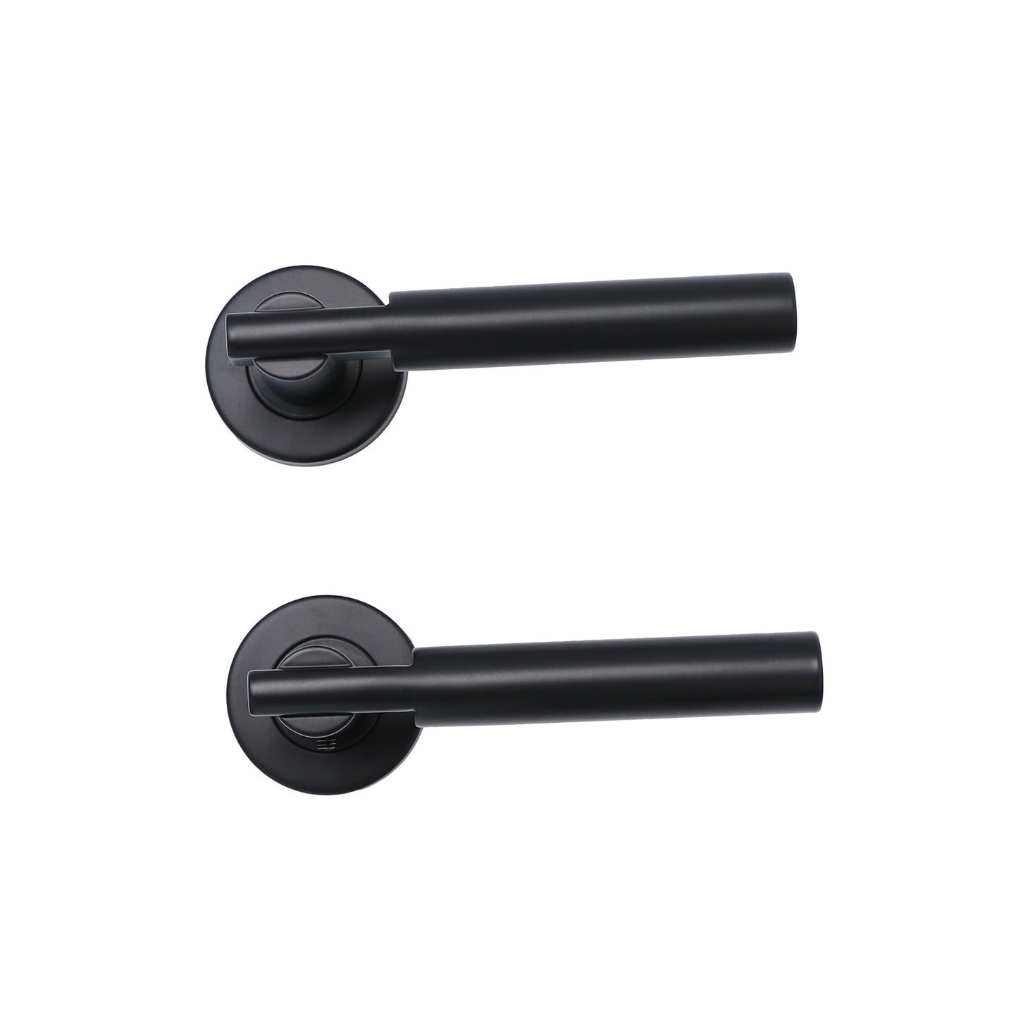 Superior Titan Lever on Round Rose Bathroom Handle Set - Matt Black