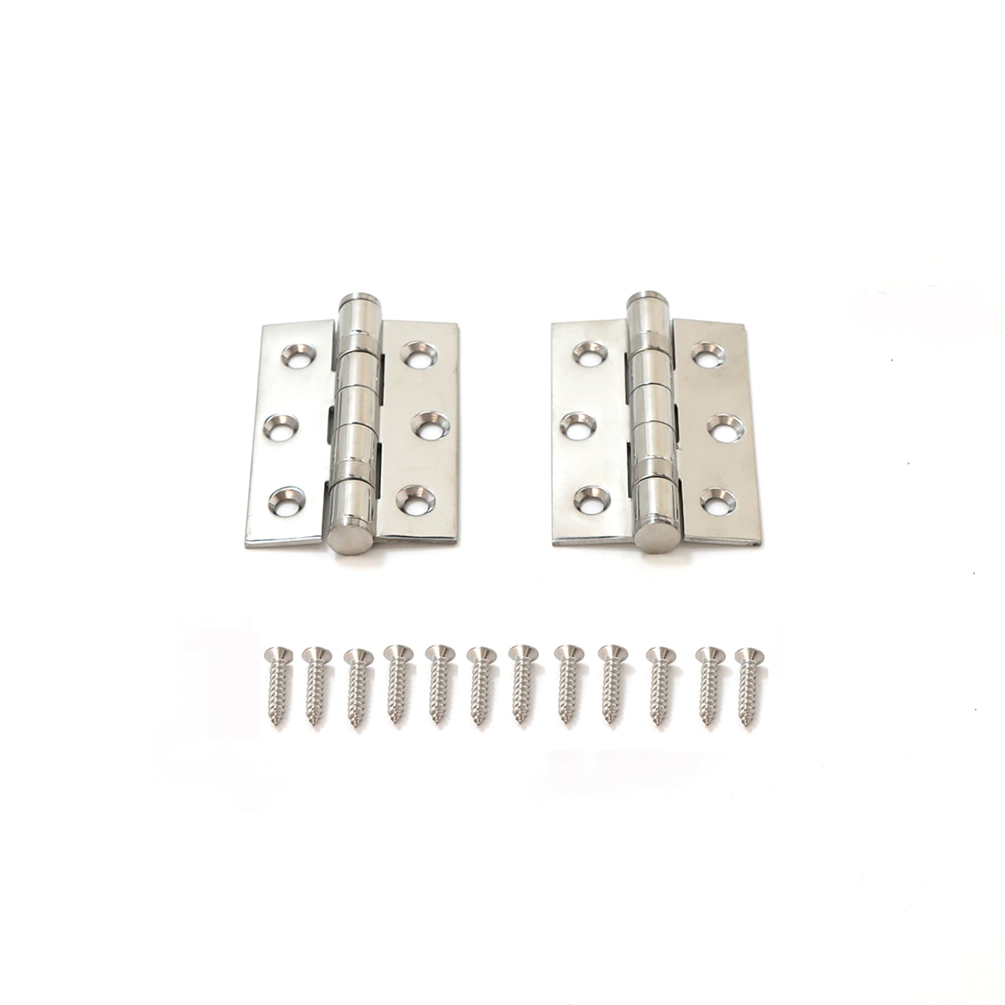 76mm Ball Bearing Hinge Pair - Polished Stainless Steel