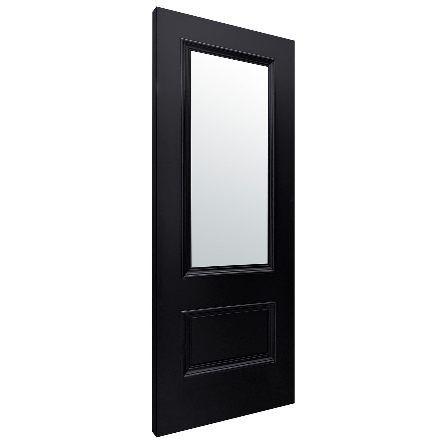 Jet Black Internal Fully Finished Clear Glass Mayfair 2 Panel Door (BLACKMAYCG)