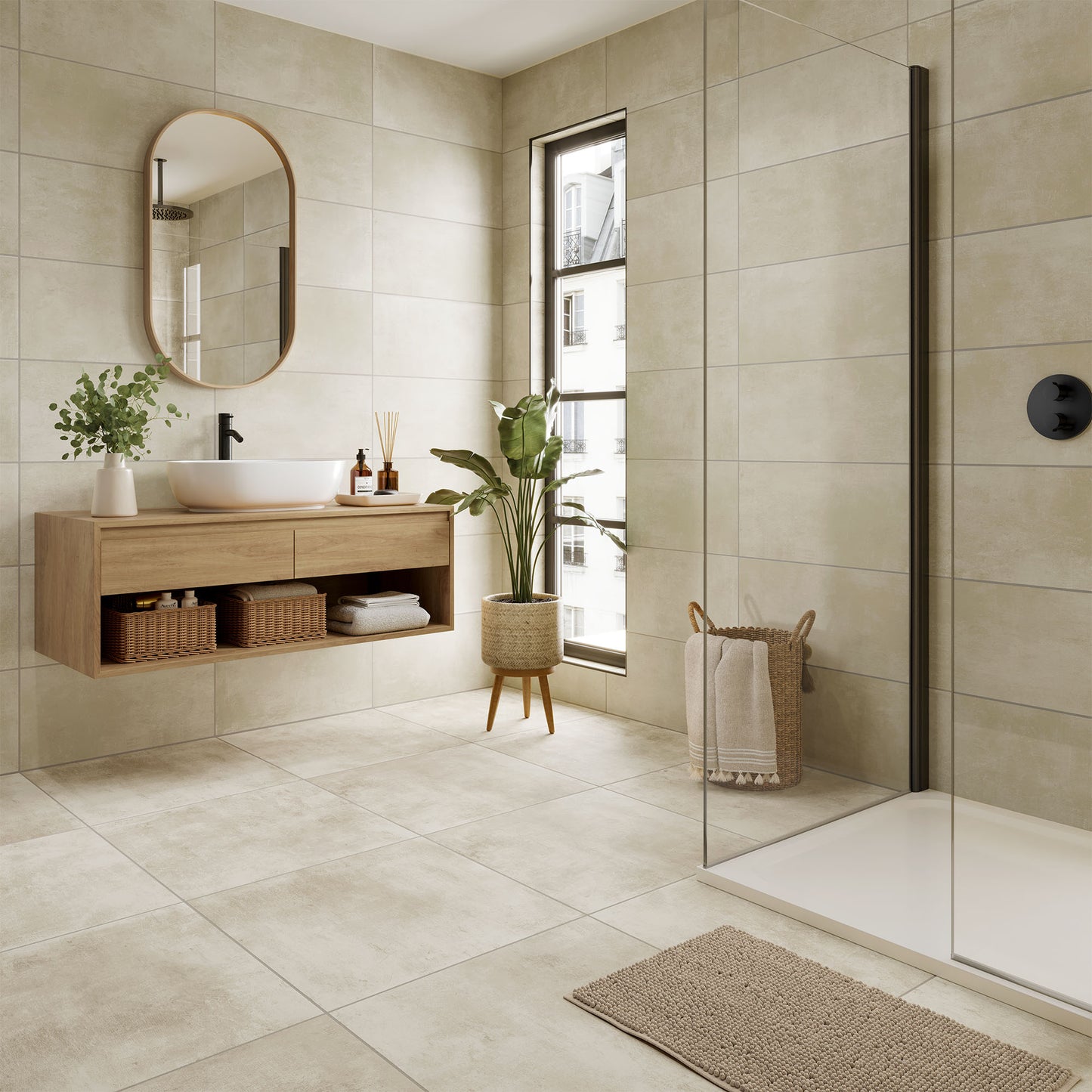 Cream Matt - Urban Smooth Porcelain Wall & Floor Tile Sample
