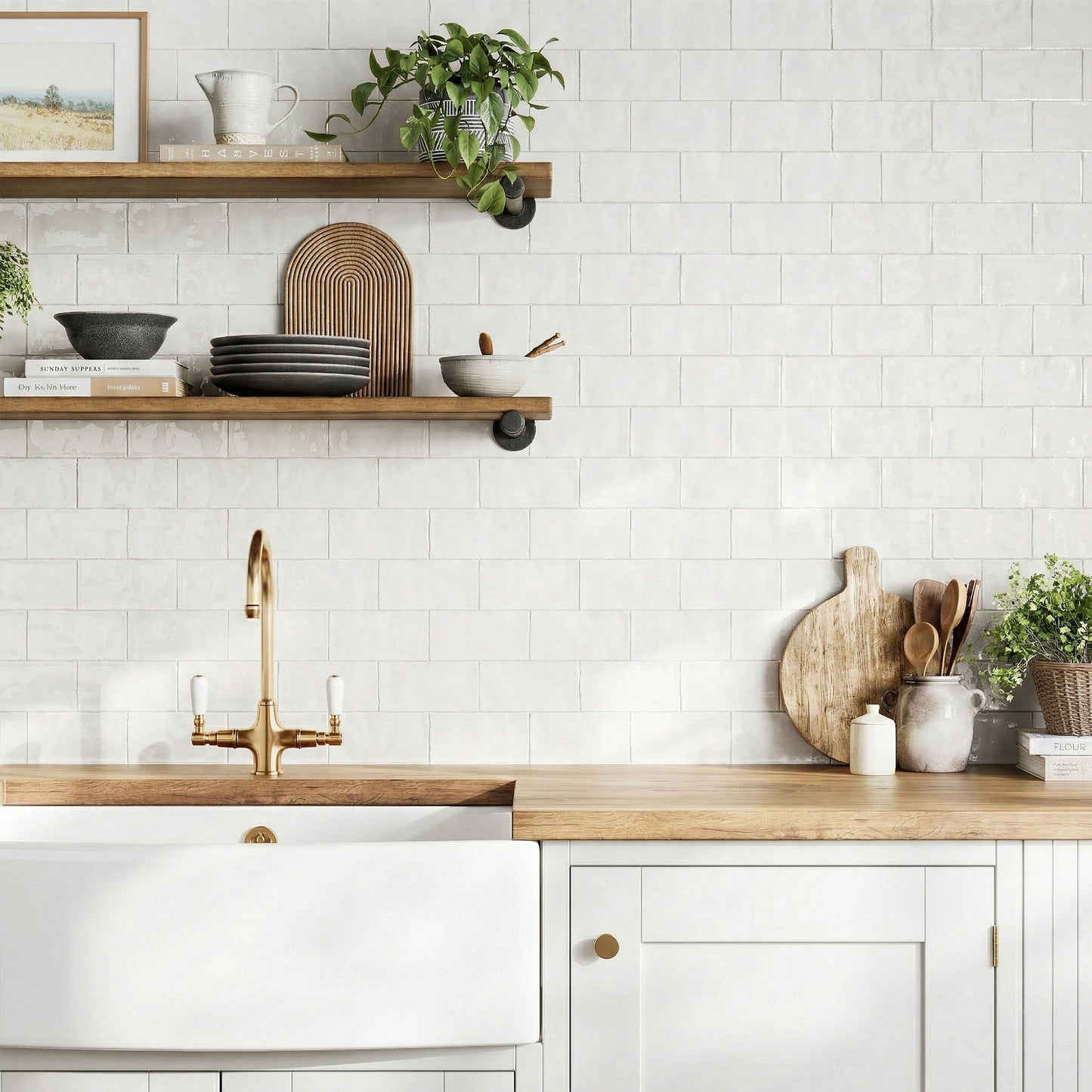 White Gloss - Crafted Smooth Ceramic Wall Tile Sample