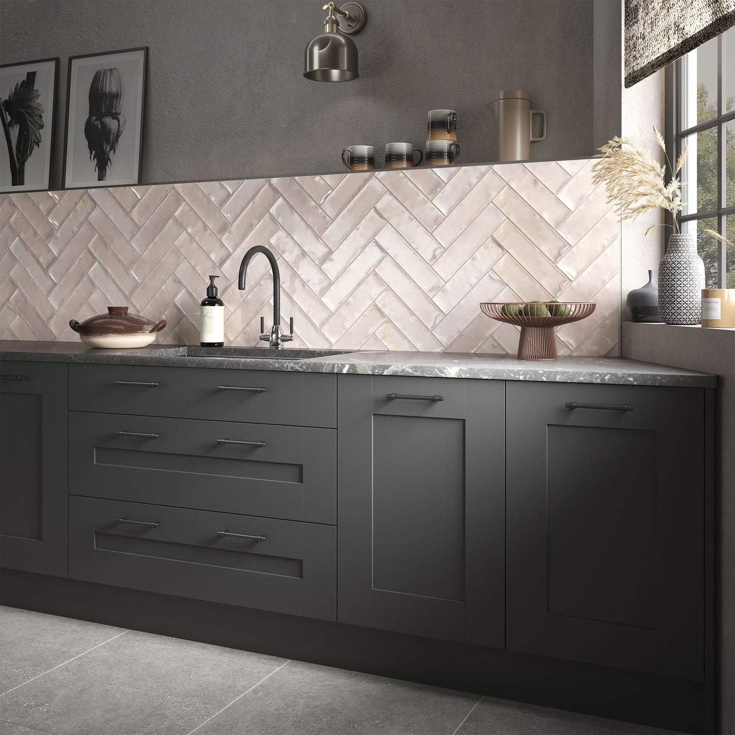 Rose - Aura 8mm Gloss Tile Sample (P11068)