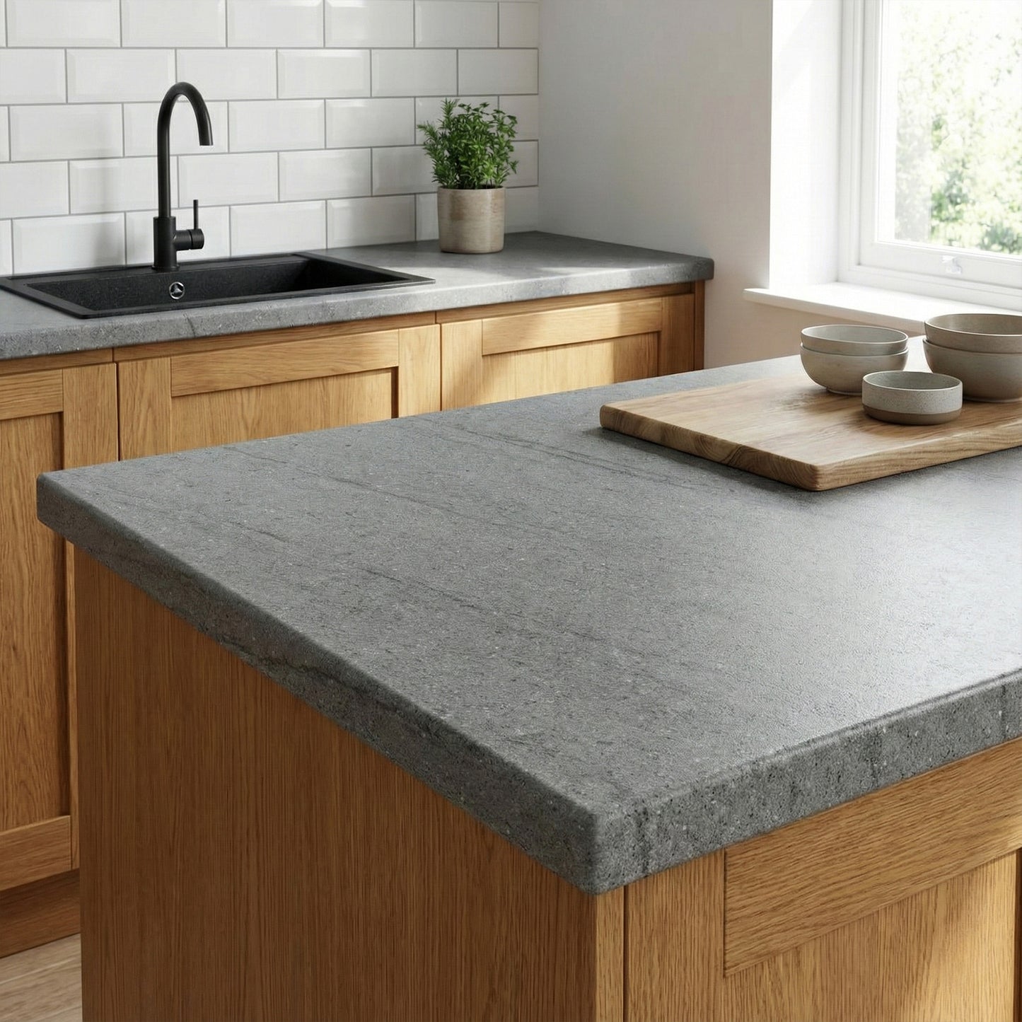 Silver granite - Matt Worktop Sample (WT38RD-5)