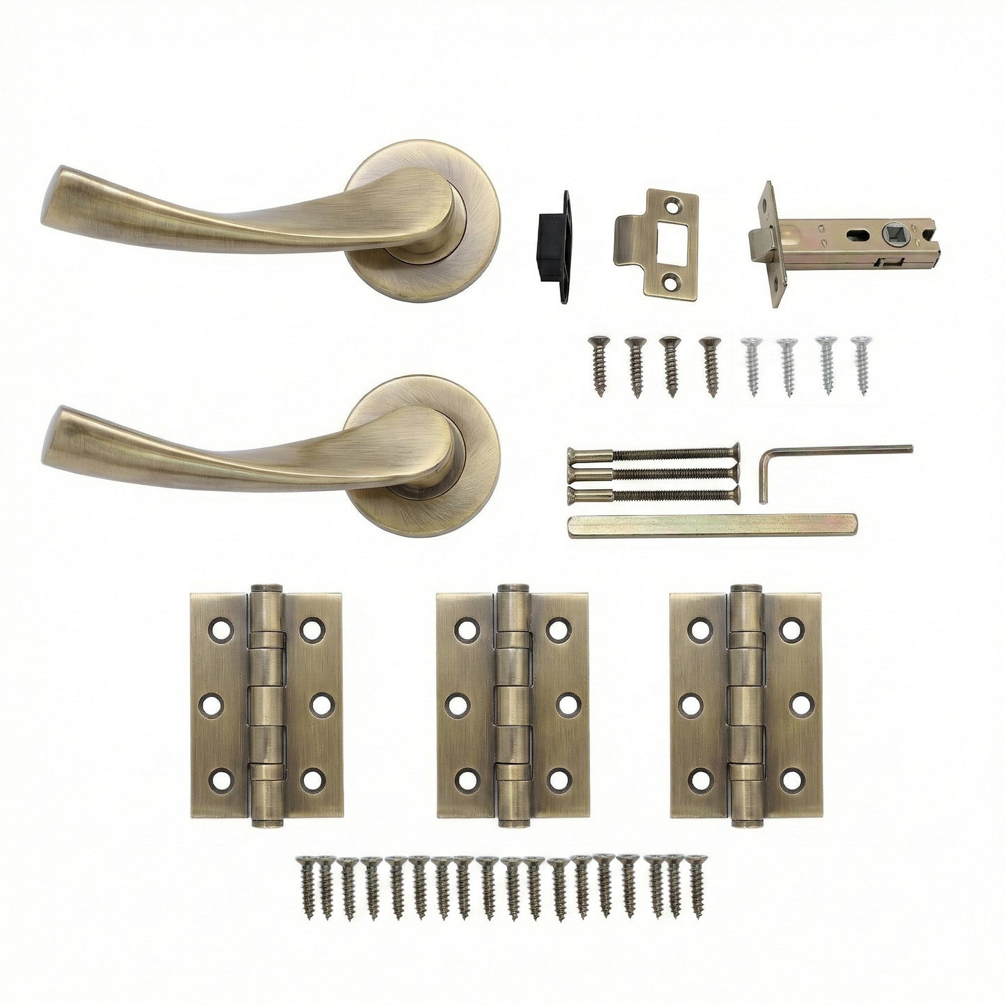 Superior Vega Lever on Round Rose Handle Set - Antique Brass