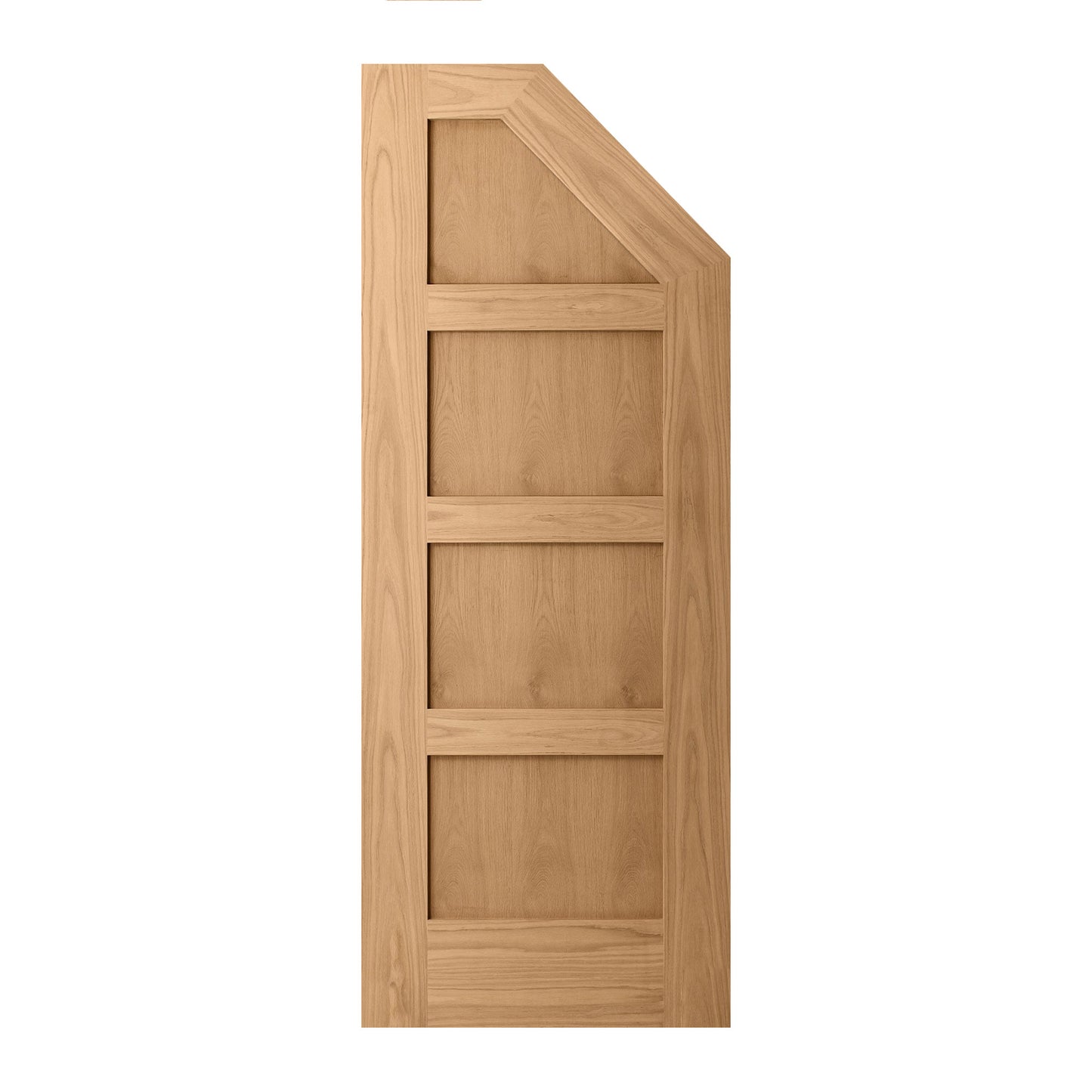 Oak Internal Unfinished Shaker 4 Panel Angled Under-Stair Made-to-Measure Cupboard FD30 Fire Door