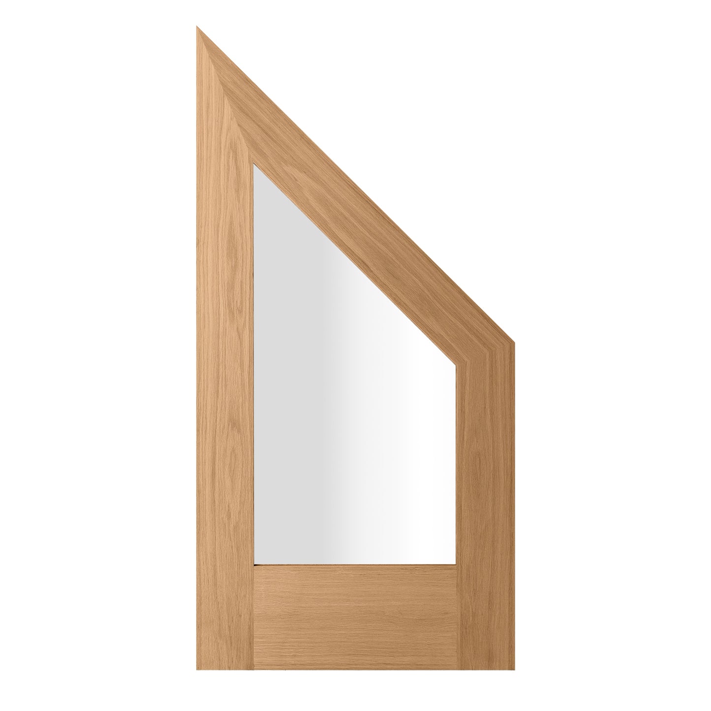 Oak Internal Unfinished Pattern 10 Clear Glass Angled Under-Stair Made-to-Measure Cupboard Door