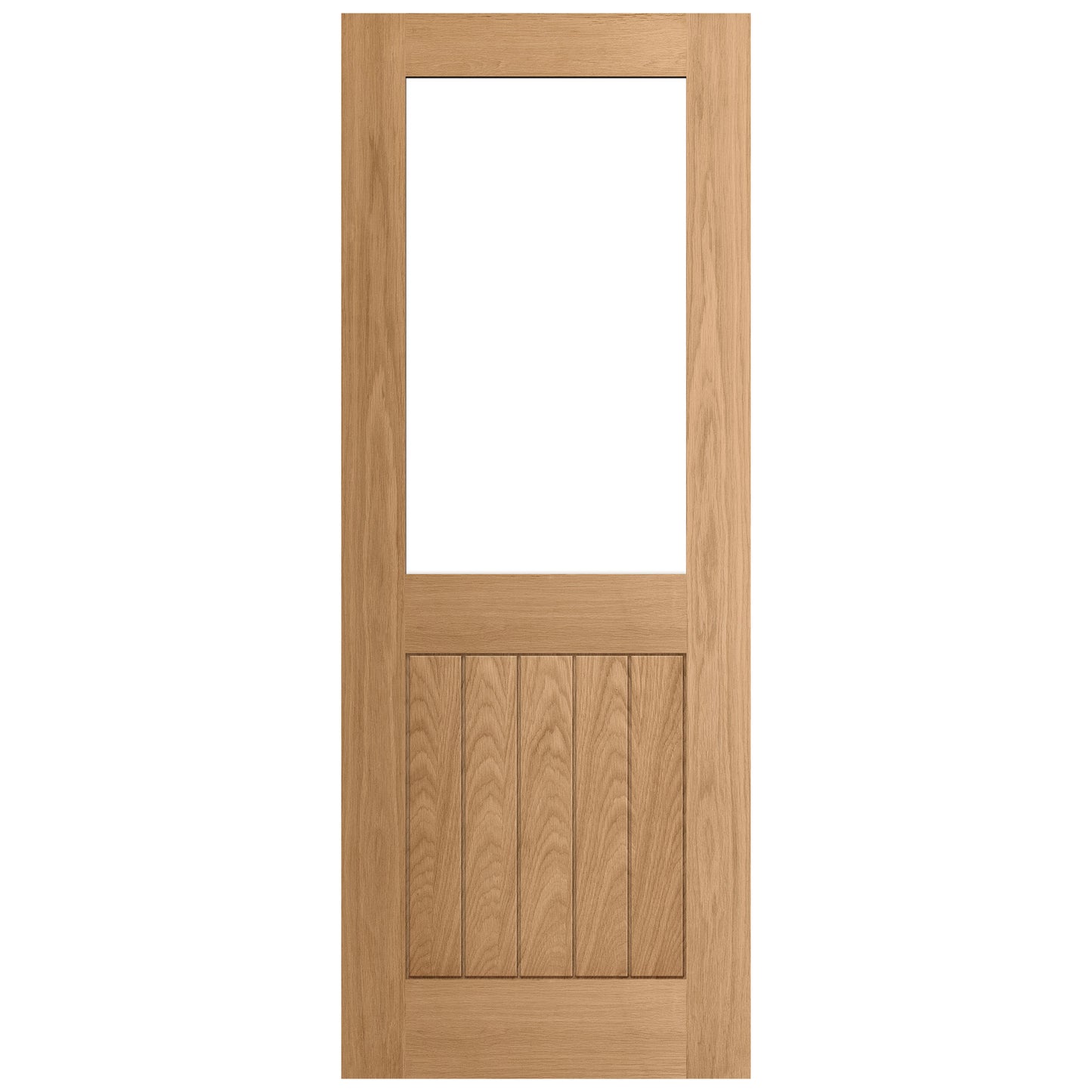 Internal Oak Unfinished Farley 1/2L Clear Glass Door (IOFARG1/2L) (FSC Mixed)