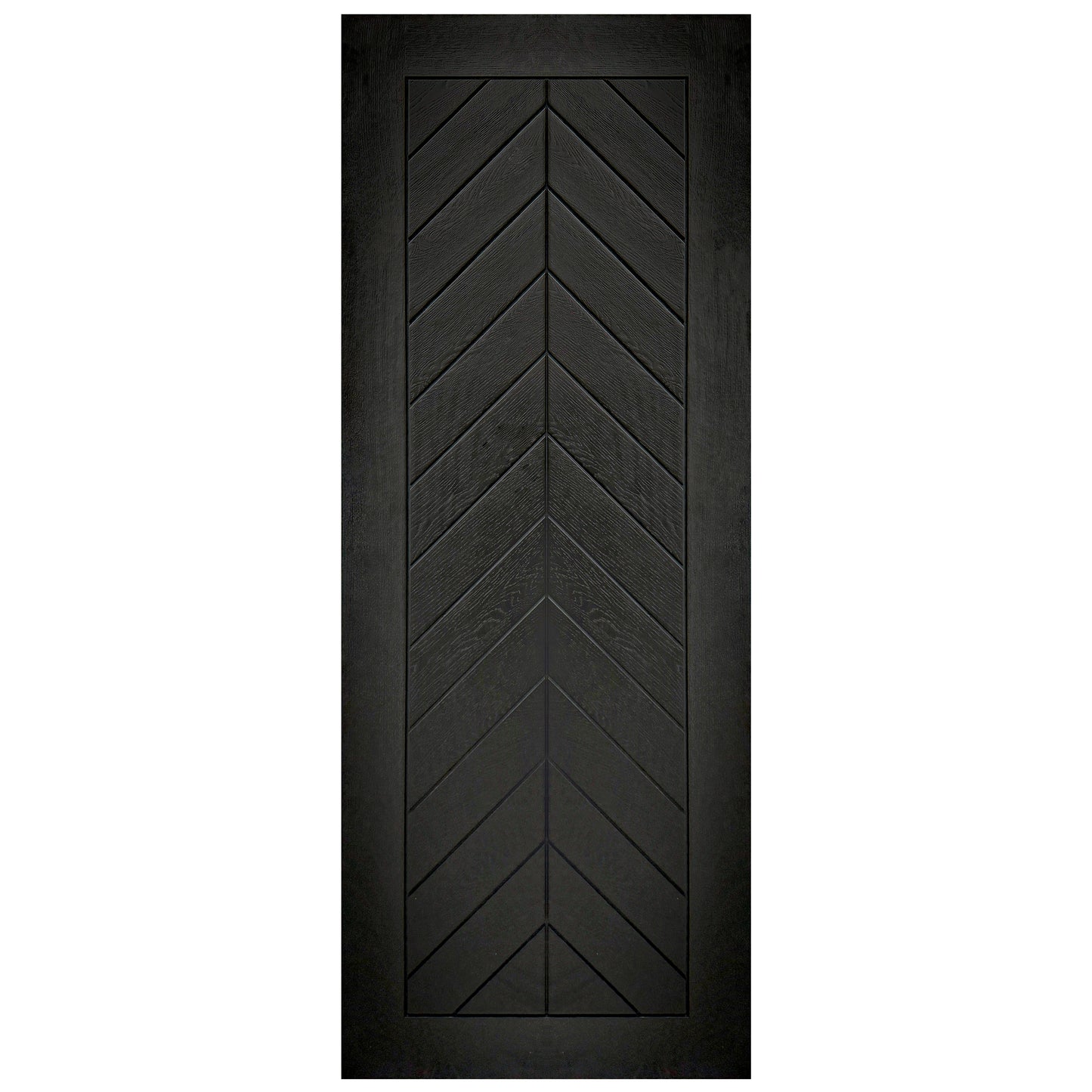 Black Internal Fully Finished Oak Chevron FD30 Fire Door