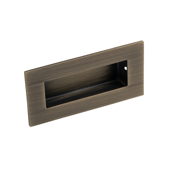Rectangular Flush Pull Handle - Antique Brass