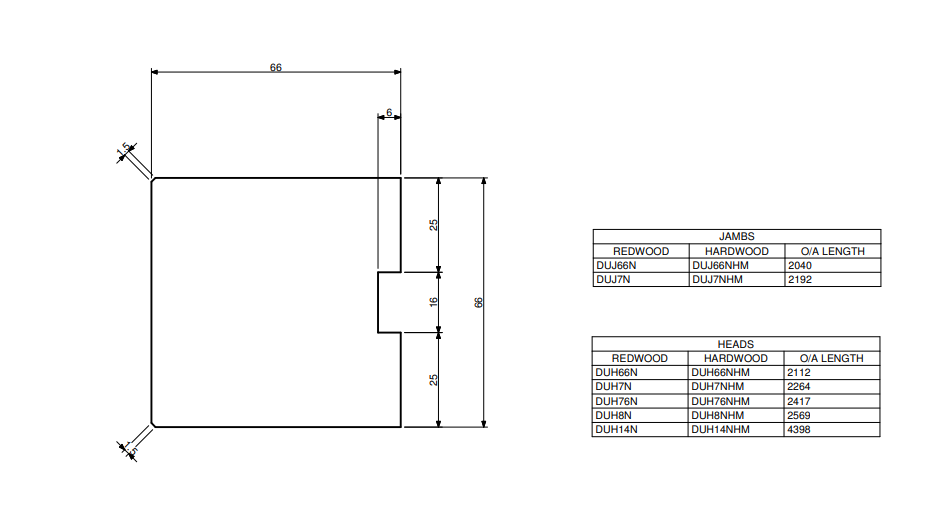 External Universal Unfinished Knotty Pine Garage Door Frame (117208)