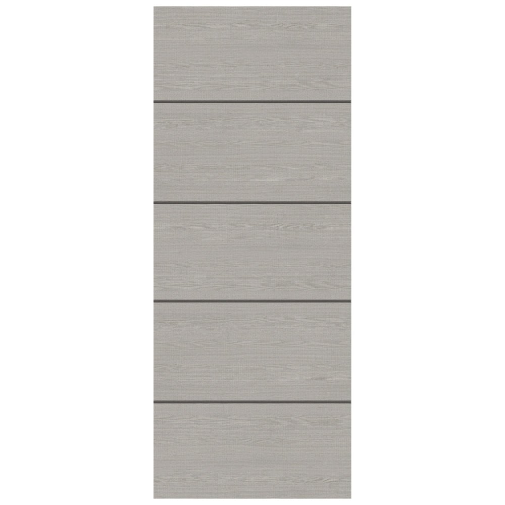 B-Grade Light Grey Ash Internal Fully Finished Flush Door with Dark Grey Ash Horizontal Inlays (FLUSHLGHXFSC)