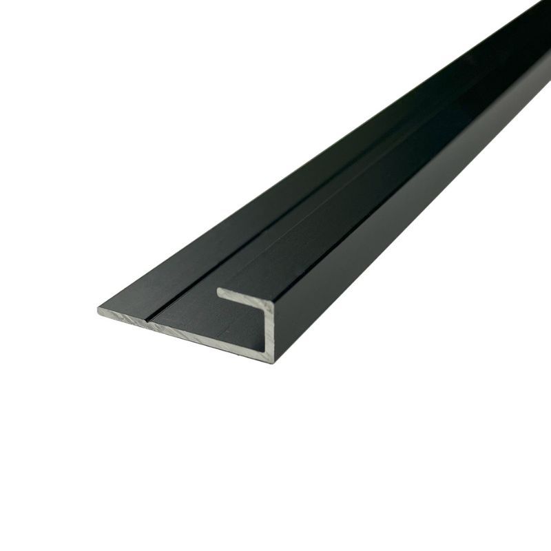 Wetwall Alloy End Cap Matt Black 2440mm