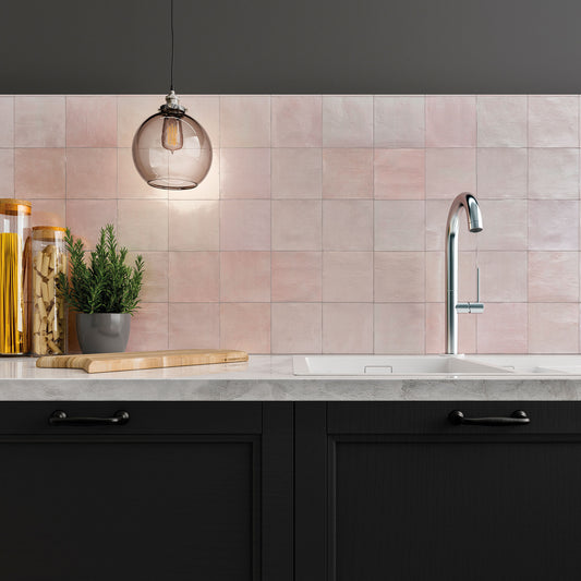 Blush Pink Gloss - Vivid Smooth Water Resistant Ceramic Wall Tile
