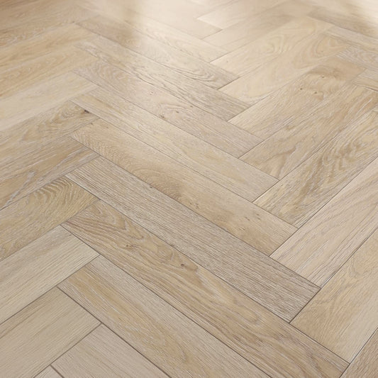 Washed Oak - Herringbone 14mm UV Lacquered Engineered Real Wood Flooring (LIBHB18x90WAS)