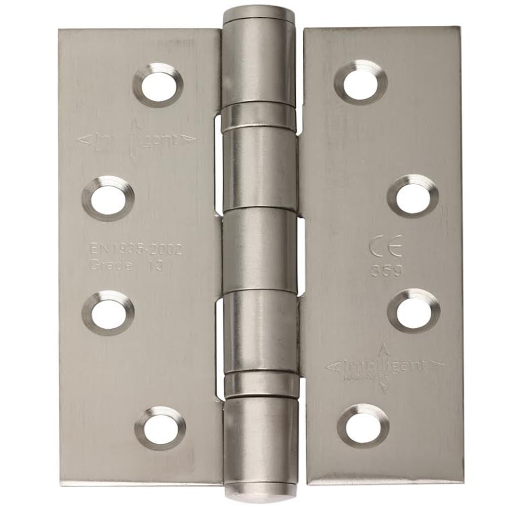 100mm (4'') CE13 Fire Rated Ball Bearing Butt Hinge Pair - Polished Stainless Steel (47228)