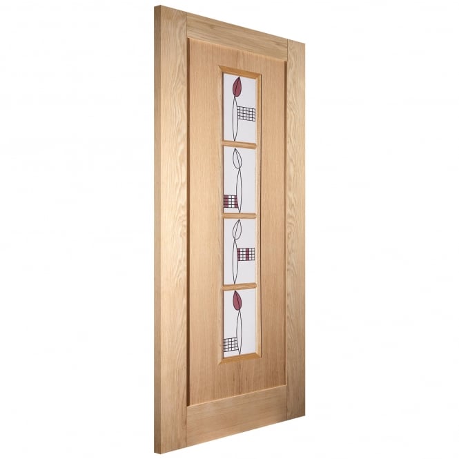 Oak Internal Unfinished Mackintosh 4 Light Clear Glass Door (121682)