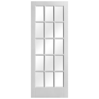 White Internal Primed SA 15 Light Clear Glass Door (51773)