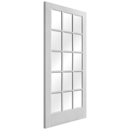 White Internal Primed SA 15 Light Clear Glass Door (51773)