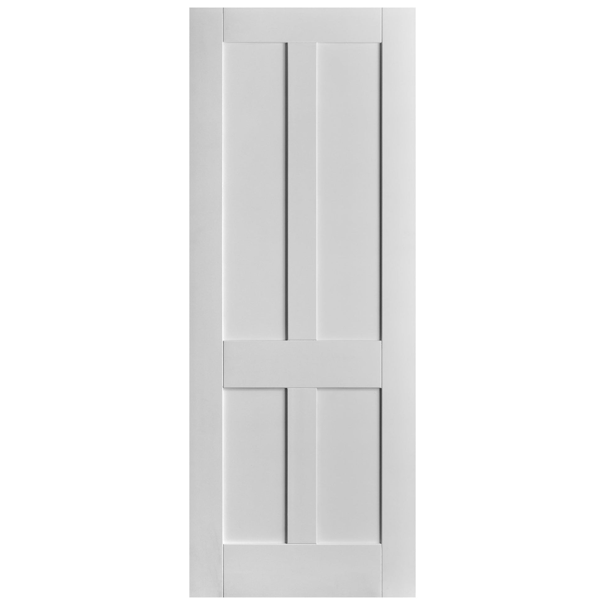 White Internal Primed Flat Victorian Shaker 4 Panel FD30 Fire Door (51786)