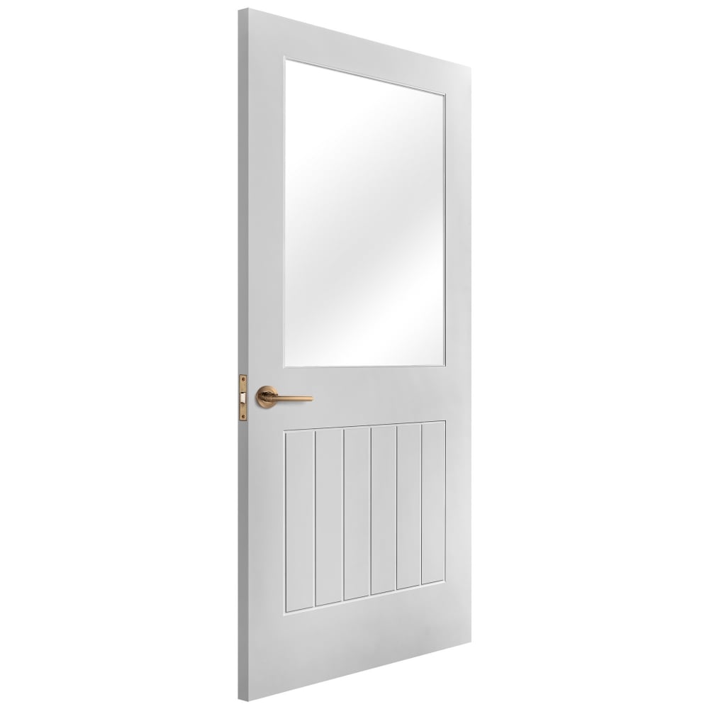 White Internal Primed Cottage 1 Light Clear Glass Door (51781)