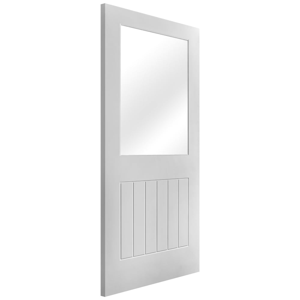 White Internal Primed Cottage 1 Light Clear Glass Door (51781)