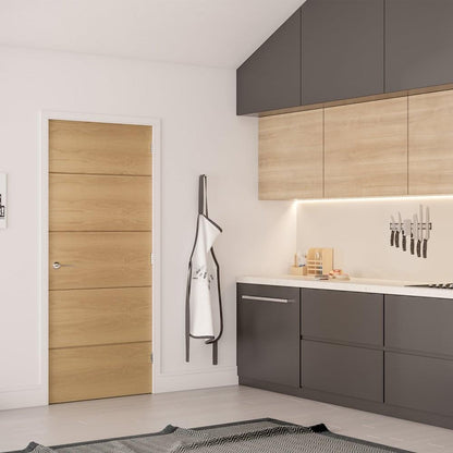 B-Grade Oak Internal Fully Finished Augusta 5 Panel FD30 Fire Door (38421)