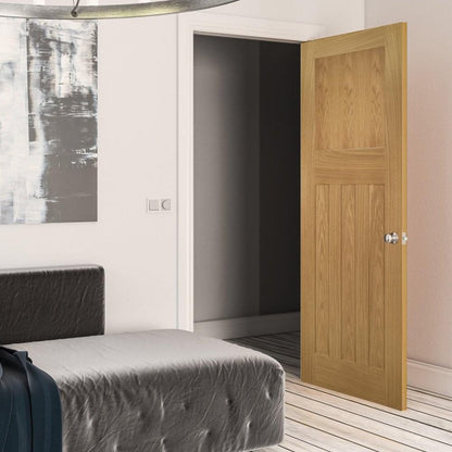 B-Grade Oak Internal Unfinished Cambridge 4 Pabel FD30 Fire Door (38433)