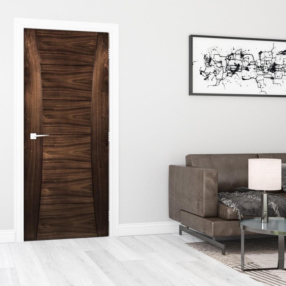 B-Grade Walnut Internal Fully Finished Pamplona 6 Panel Door (45327)