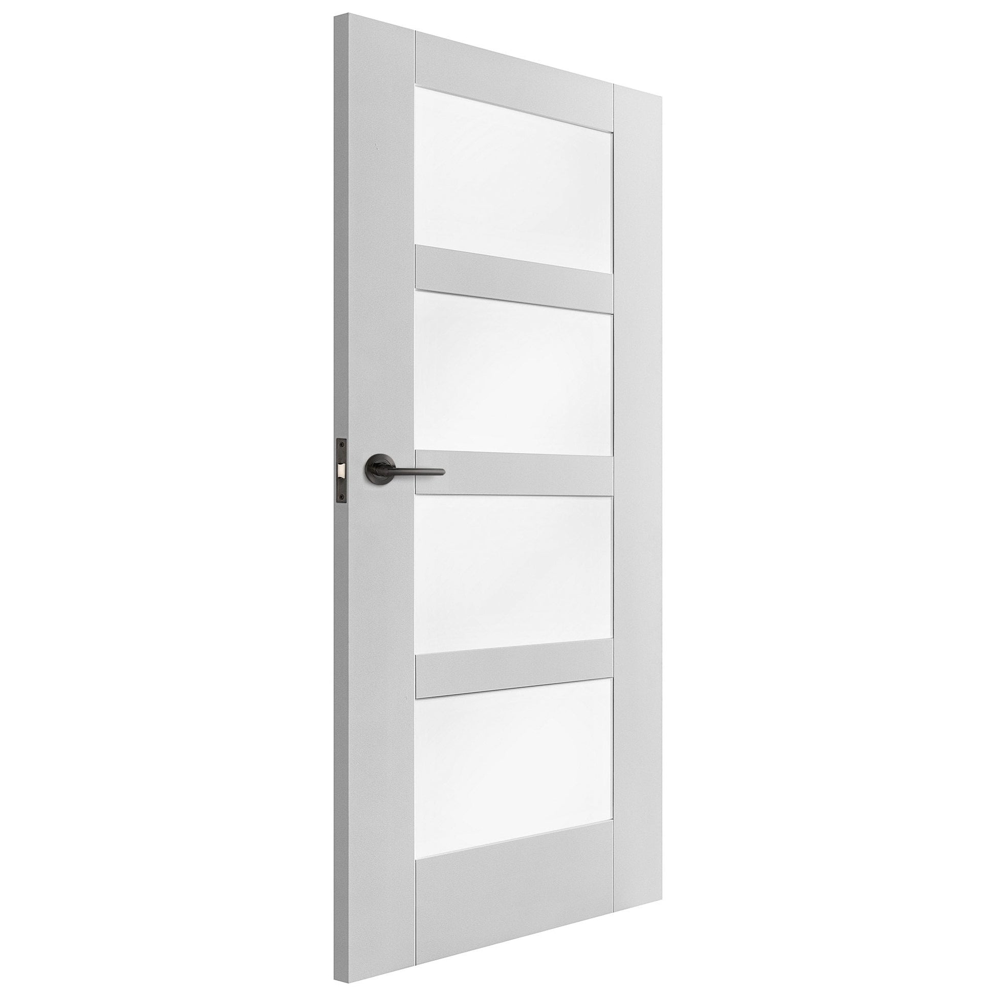 White Internal Primed Shaker 4 Light Obscure Glass Door (68158)