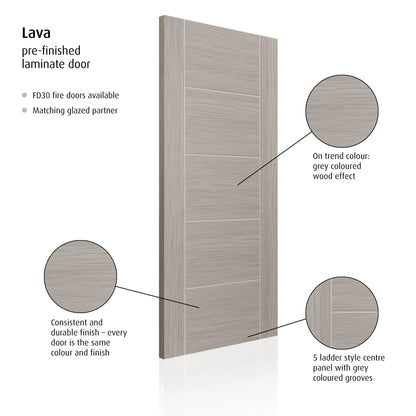 Internal Grey Fully Finished Lava Tigris 5P Laminate Door (LAVTIG)